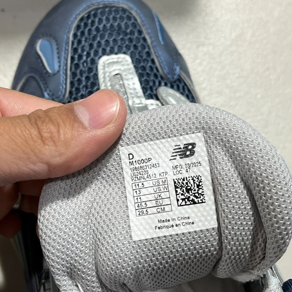 New Balance 1000 Blue Grey M1000P Men's Size 11.5 Running Shoes Women 13